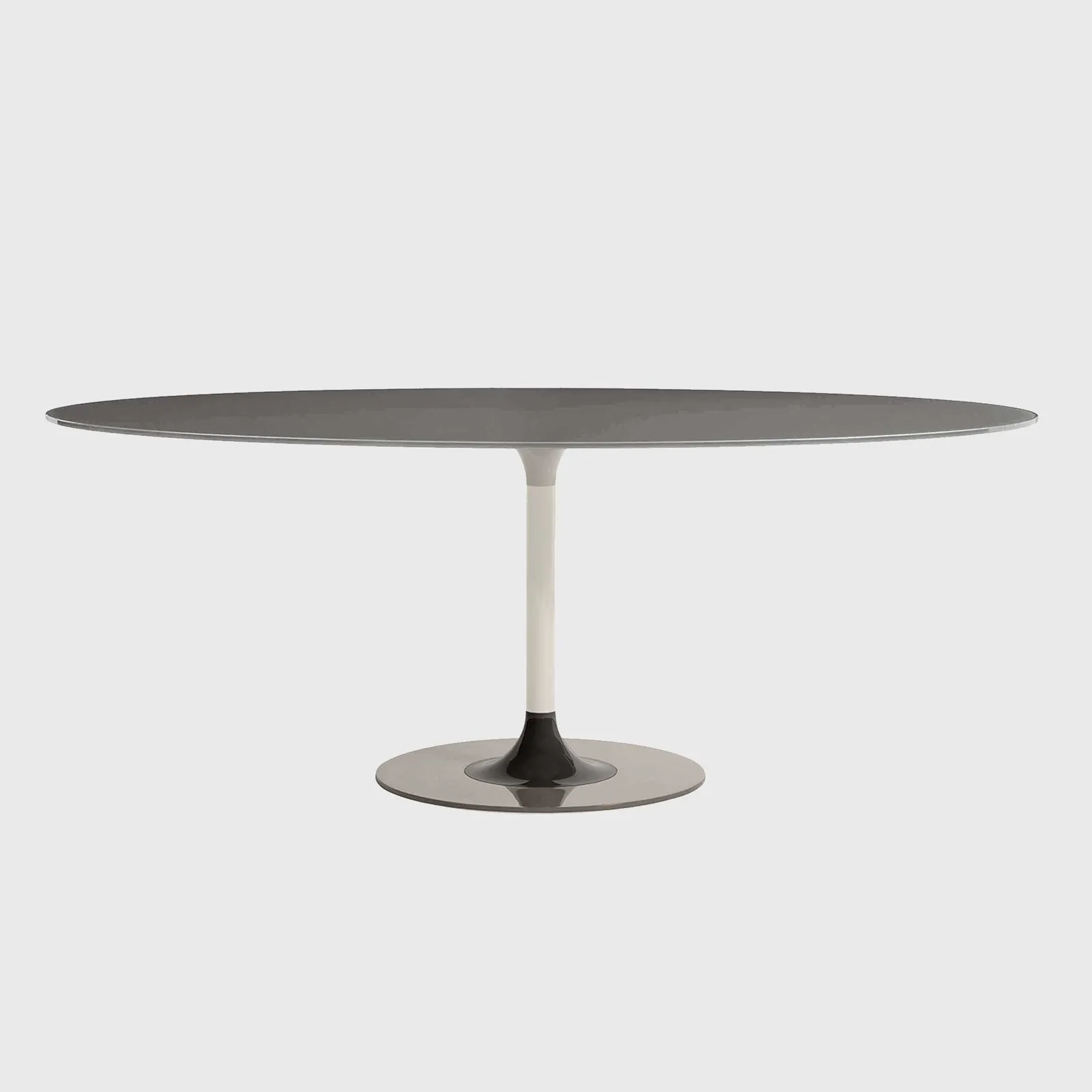 Kartell Thierry XXL Oval Table 192x118x72 Grey, Round Glass | Barker & Stonehouse