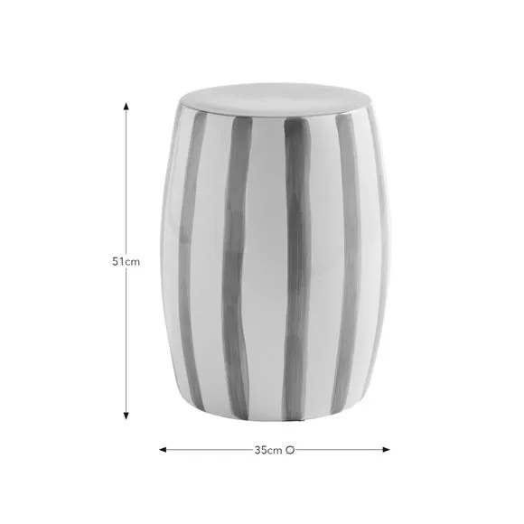 Beatrice Striped Ceramic Side Table 6