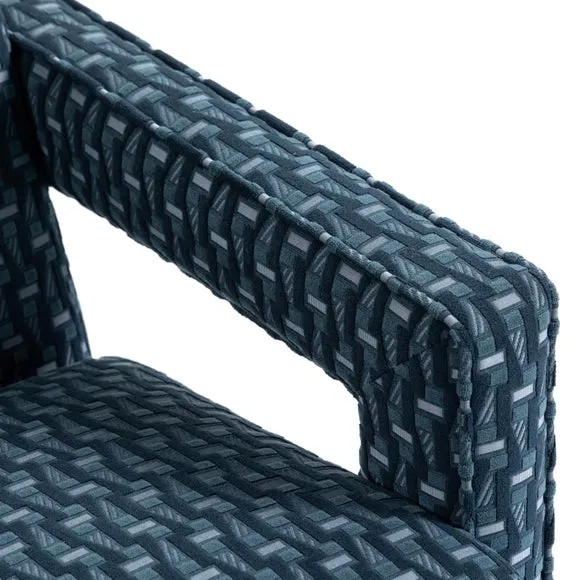 Tatee Cut Velvet Modern Accent Chair 4