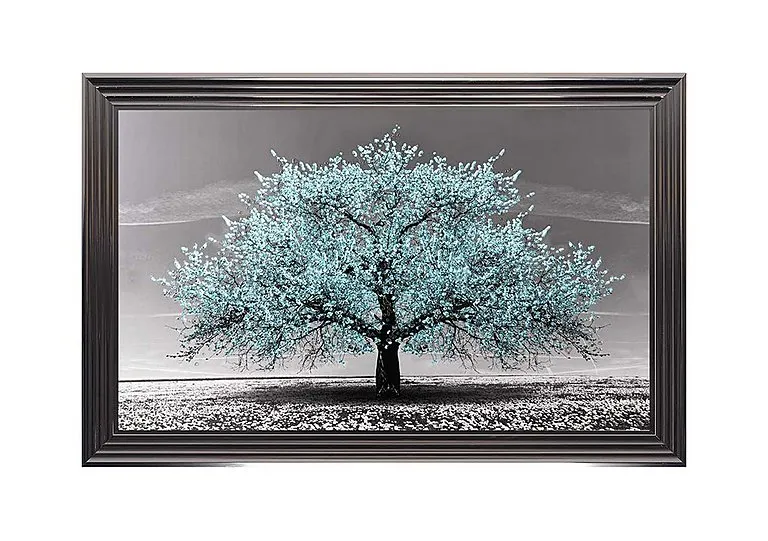 Cherry Tree Teal Framed Art