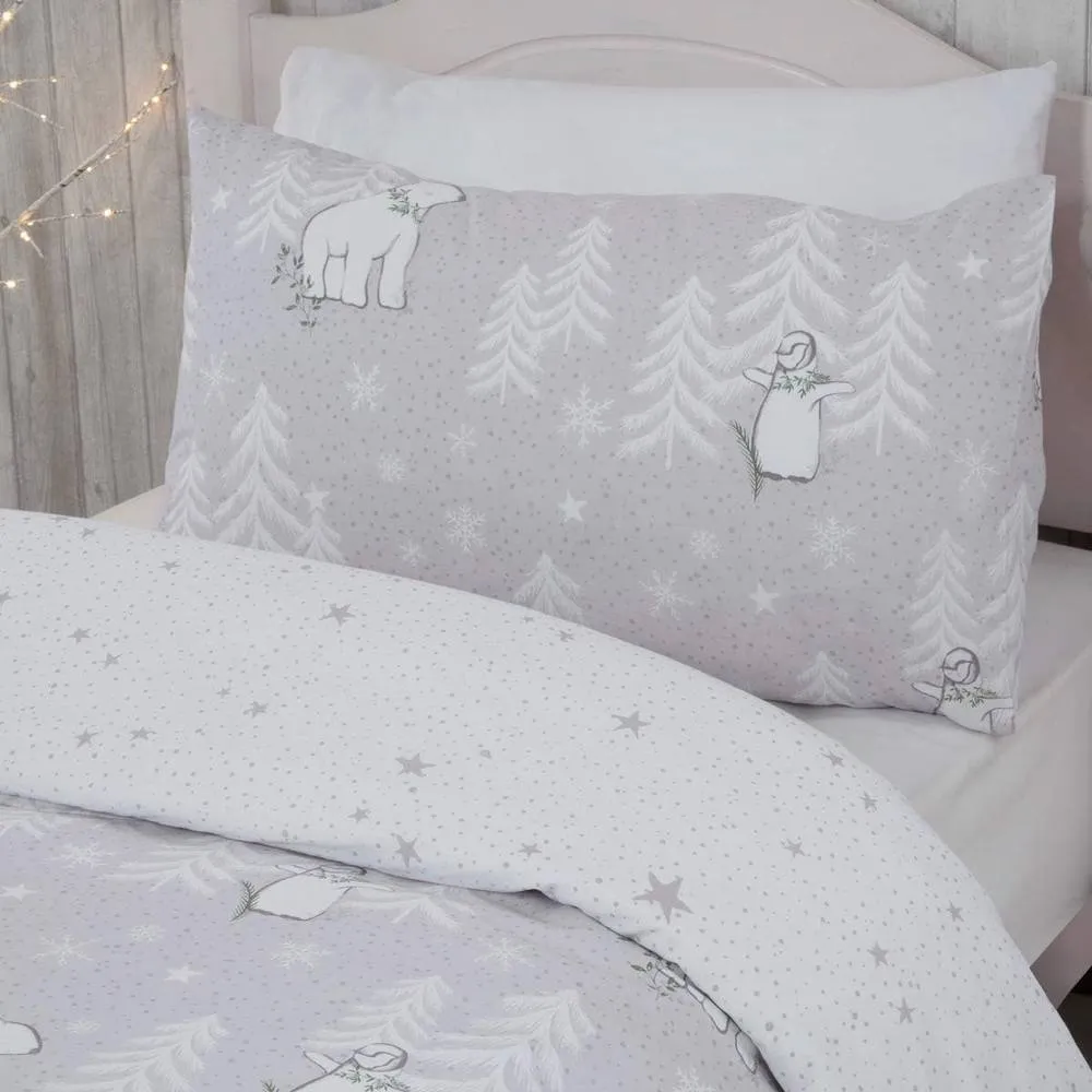Smart Living Printed Polar Bear Penguins Duvet Cover With Pillowcases in Grey 3