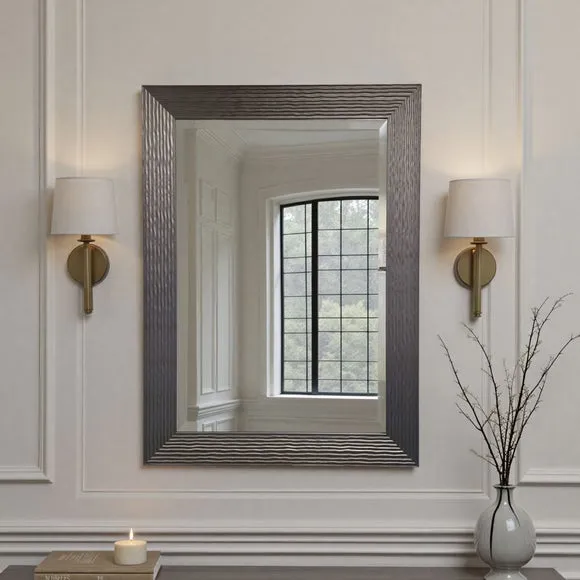 Yearn Wave Framed Bevelled Rectangle Wall Mirror 1