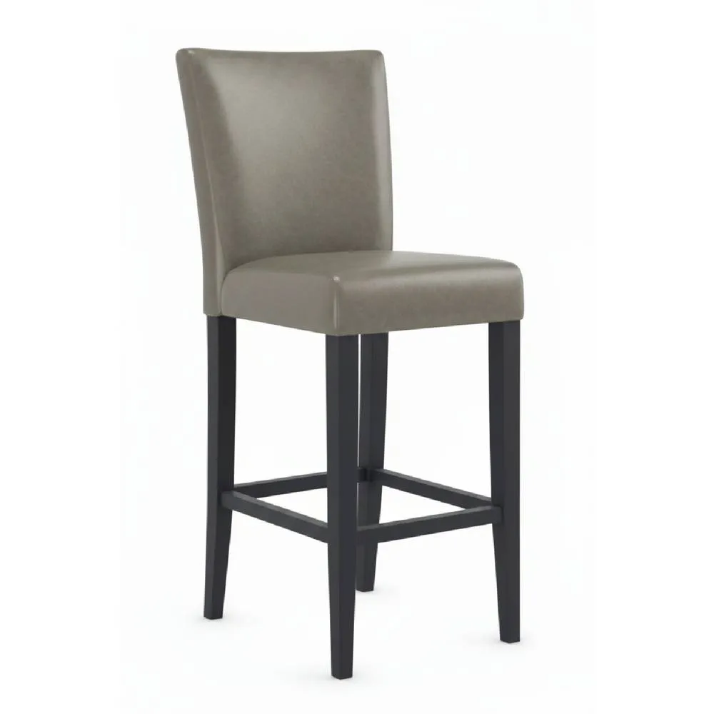 netfurniture Charroney Grey Leather Kitchen Breakfast Bar Stool Padded Assembled