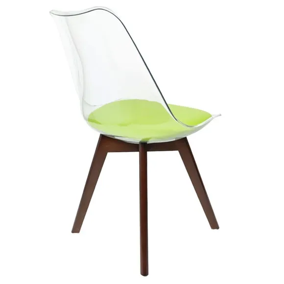 Fusion Living Soho Clear Plastic Dining Chair with Squared Legs 5