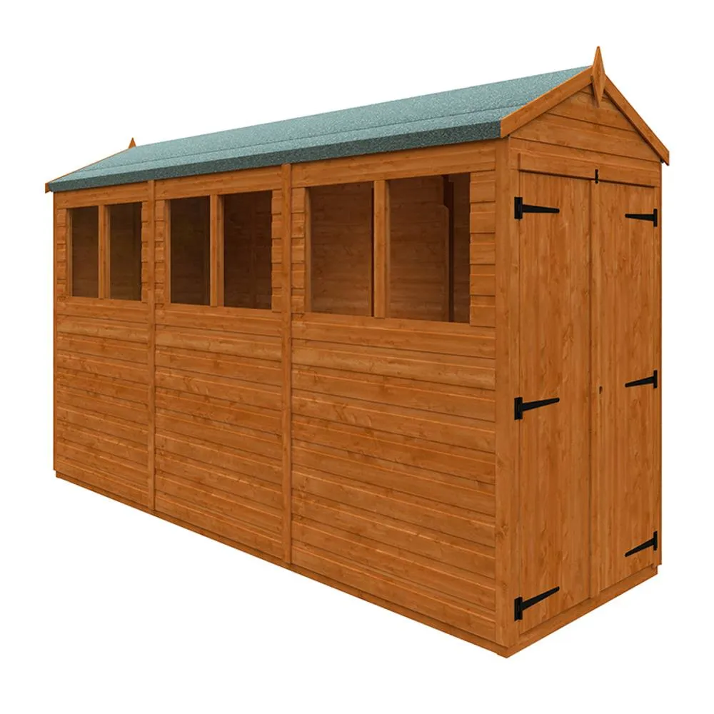 Buttercup Farm 12 x 4 Feet Flex Apex Double Door 12mm Flex - L353.8 x W115 x H209 cm in Burnt Orange