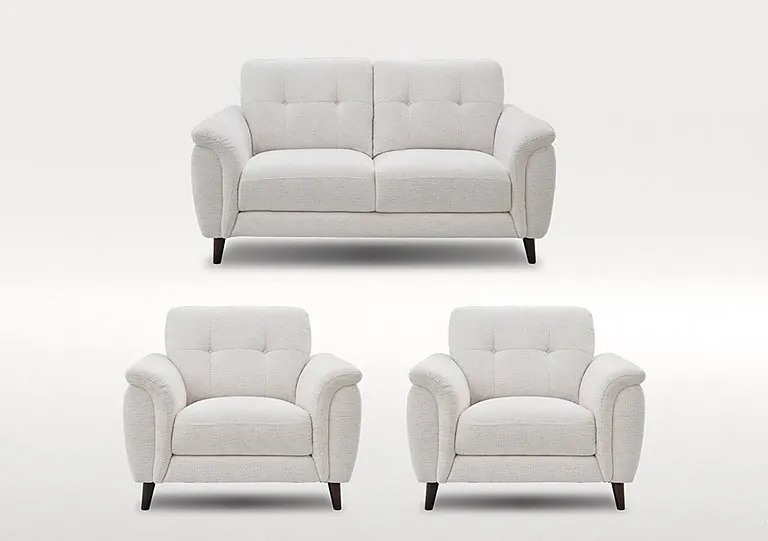 Chantilly 2 Seater Fabric Sofa and 2 Armchairs Set
