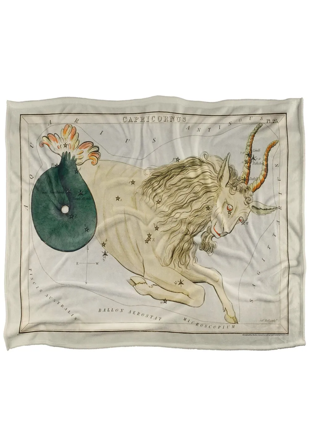 Graffitee Studios Vintage Capricorn Zodiac Silky Touch Super Soft Throw Blanket 152 X 127 cm in White