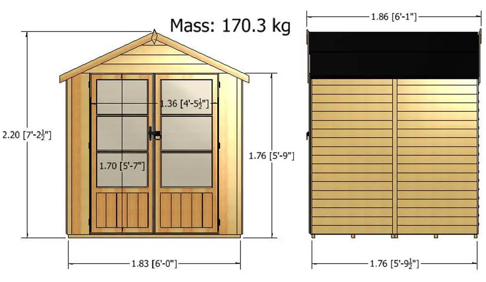 Shires Oatland Overlap Summerhouse Approx 6 x 6 Feet in Brown 2