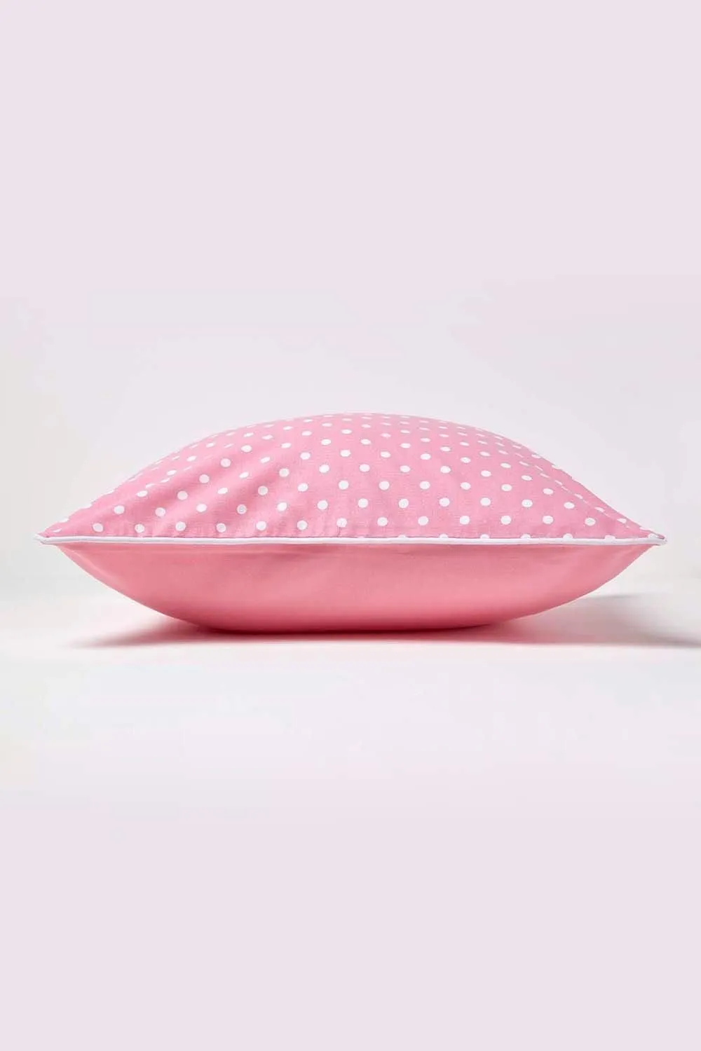 Homescapes Cotton Polka Dots Cushion Cover in Pink 3