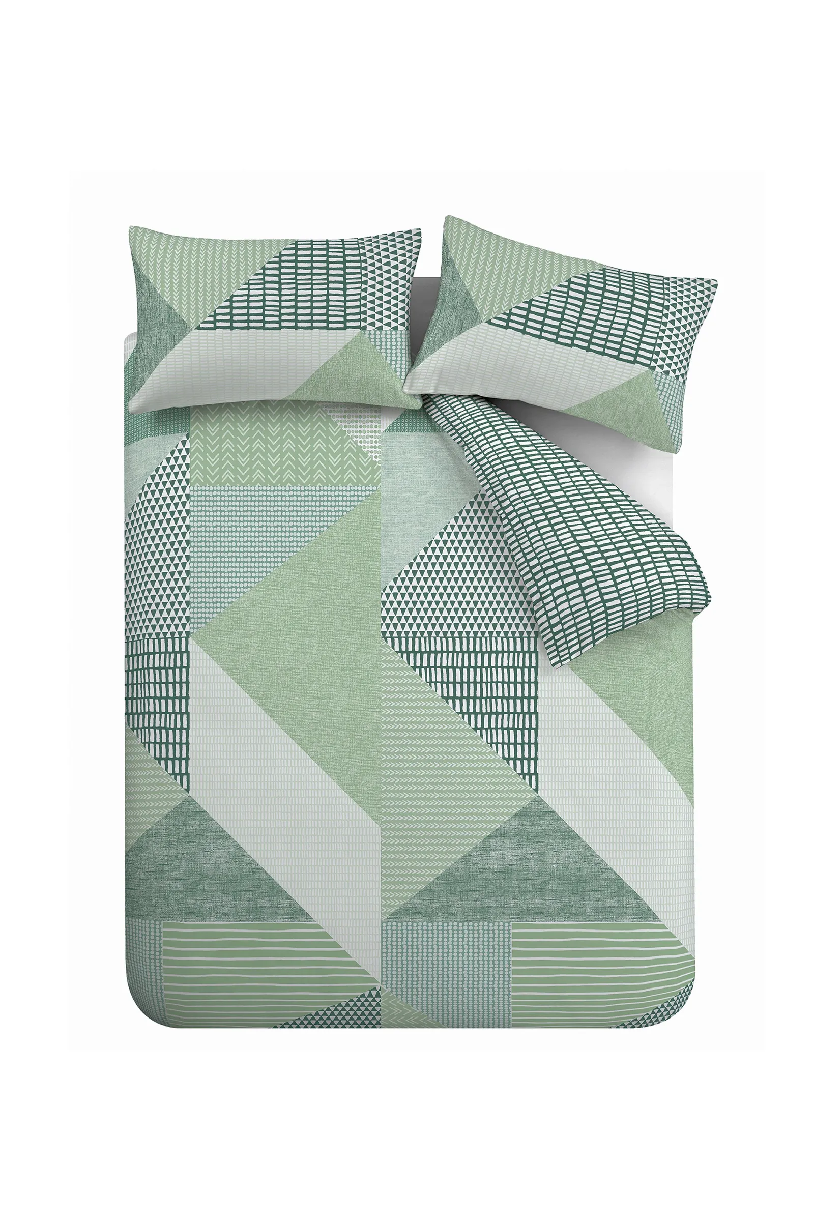 Catherine Lansfield 'Larsson Geo' Duvet Set in Green 5
