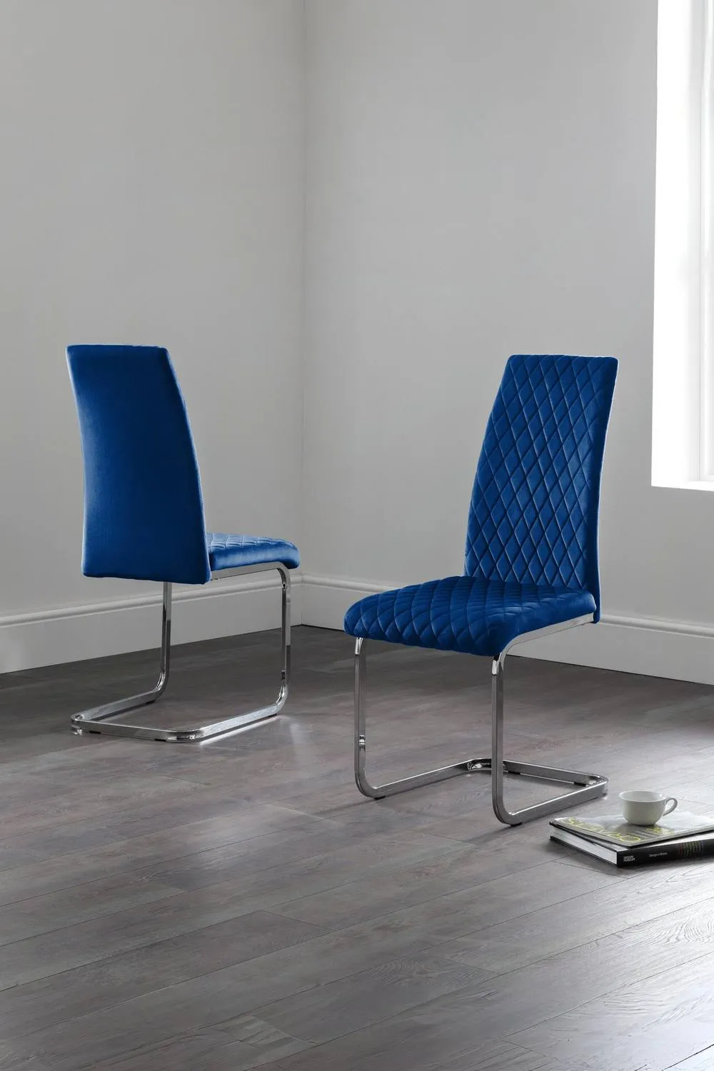 Julian Bowen Calabria Upholstered Dining Chair (Set of 4) in Blue 2