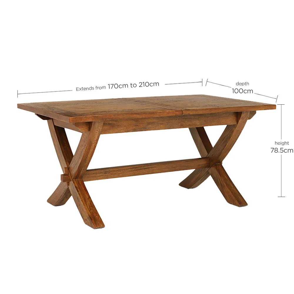 New Frontier X Leg Extending Dining Table, Mango Wood | Barker & Stonehouse 6
