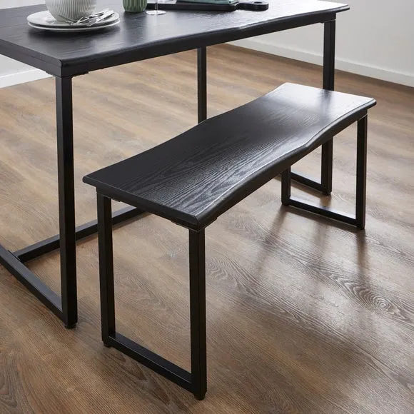 Ronan 4 Seater Wave Edge Dining Table and Bench Set 2