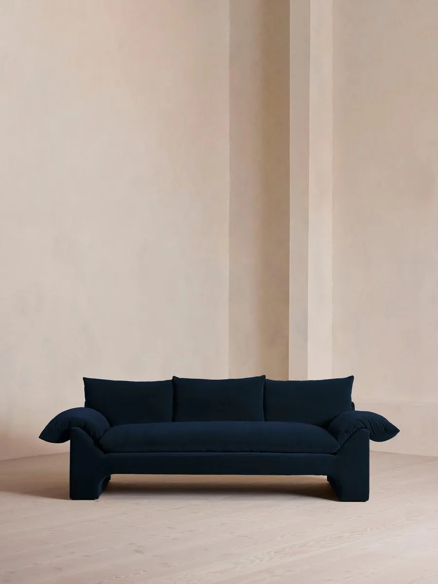 Wyatt Three Seater Sofa, Velvet, Royal Blue