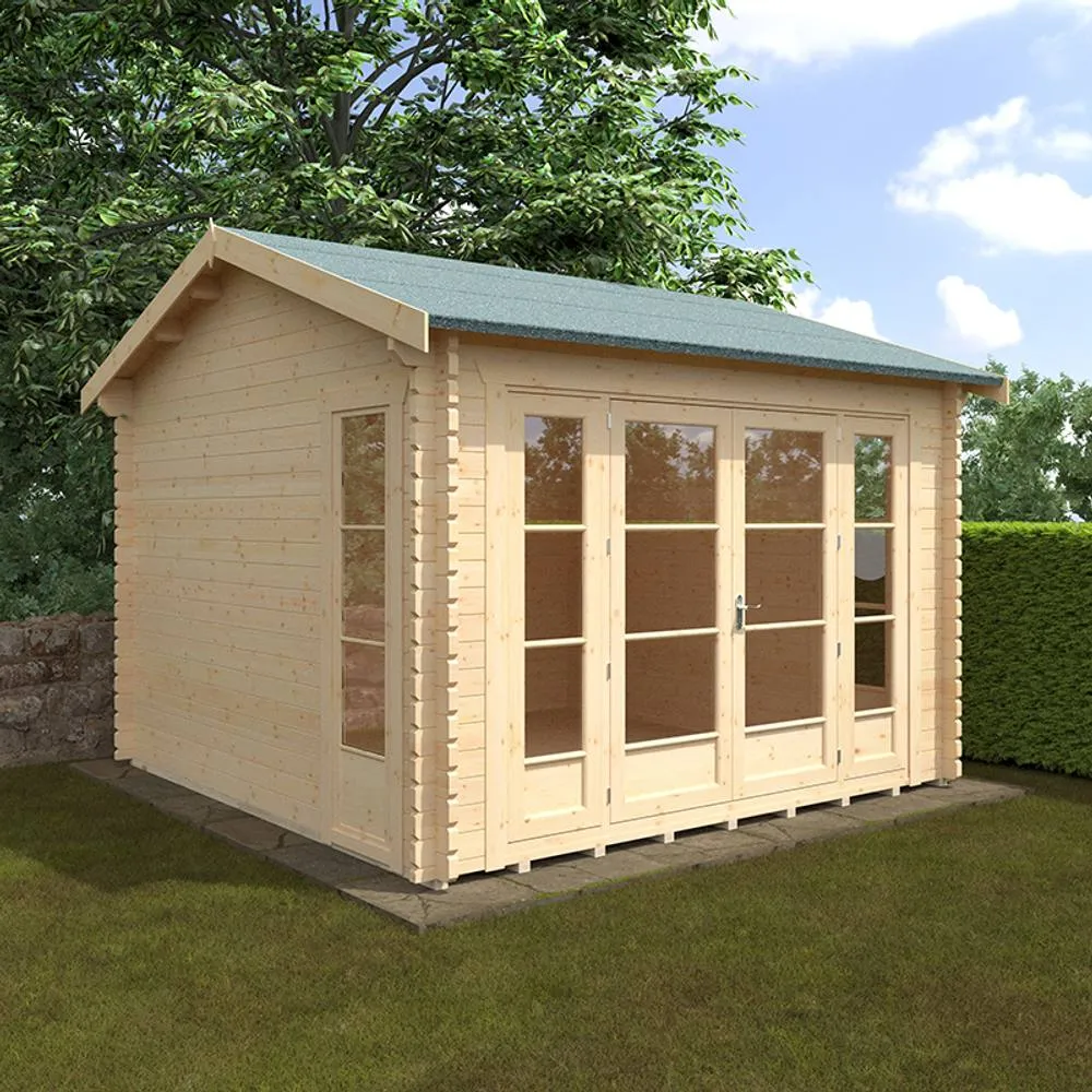 Buttercup Farm 12x12 Bamber 44mm Cabin - L355 x W355 x H282.9 cm in Natural 2