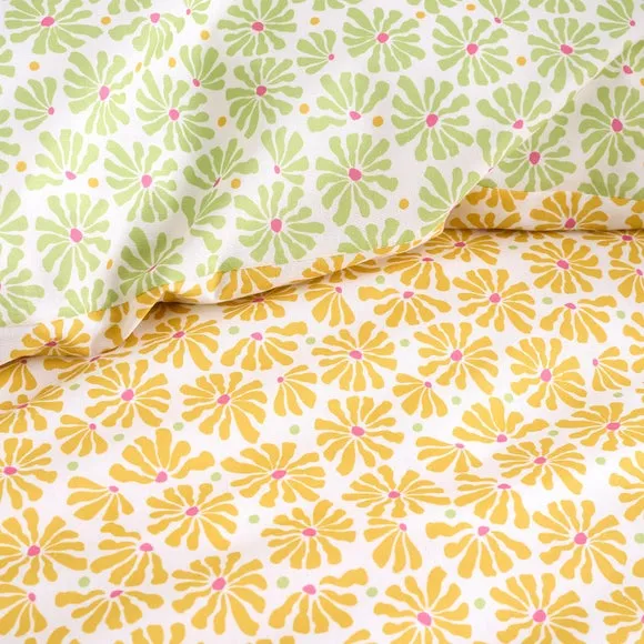Fusion Retro Daisy Floral Polycotton Duvet Cover & Pillowcase Set 3
