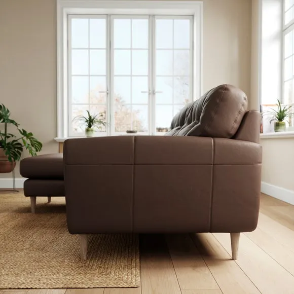 Sven Classic Leather Large Corner Chaise Sofa 2