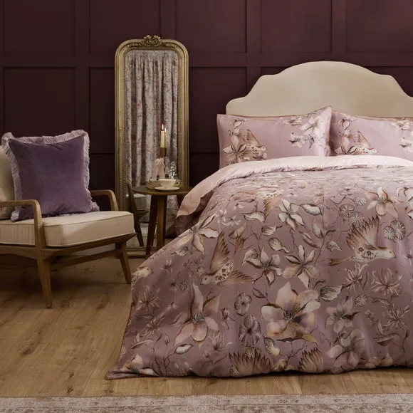 Floella Viola 100% Cotton Duvet Cover and Pillowcase Set