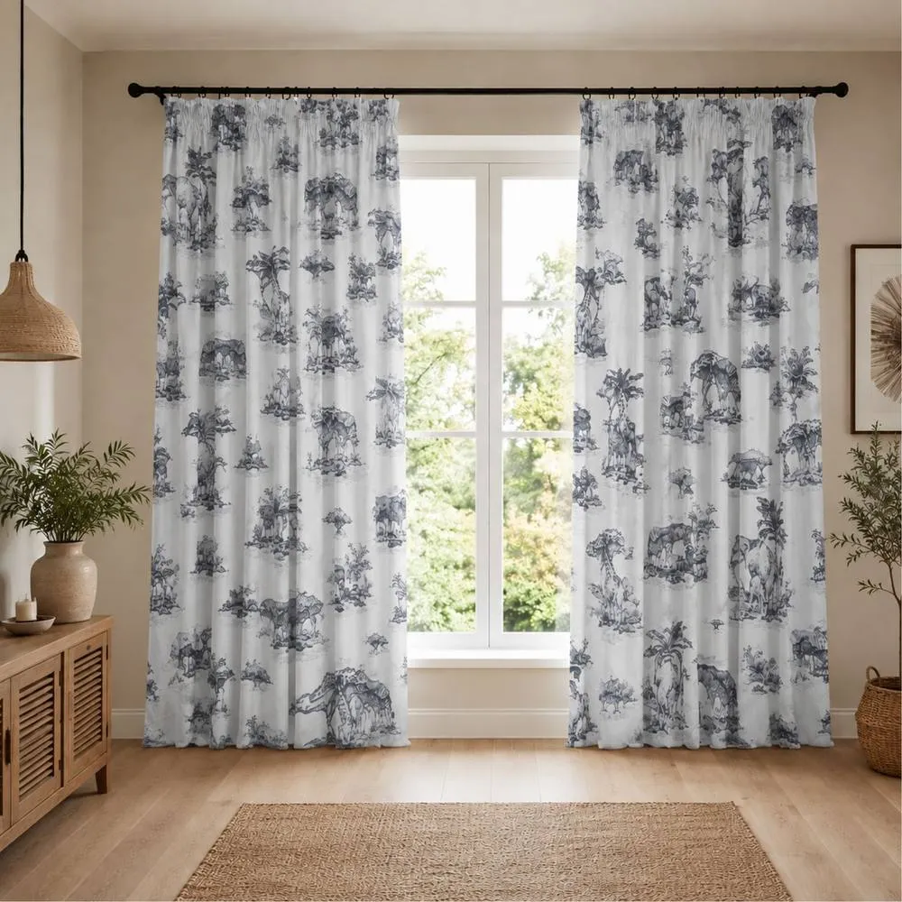 Smart Living Assorted Luxury Mixed Print Curtains 66" x 72" - 2, 3 or 4 Pairs in Blue 5