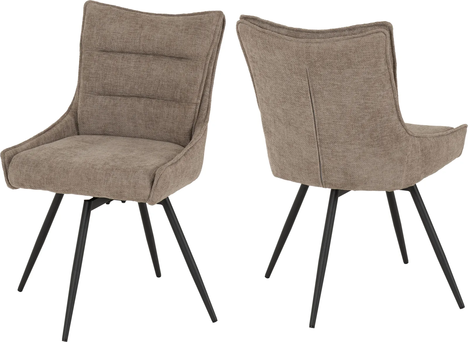 Seconique Lewis Swivel Dining Chair in Fawn 2