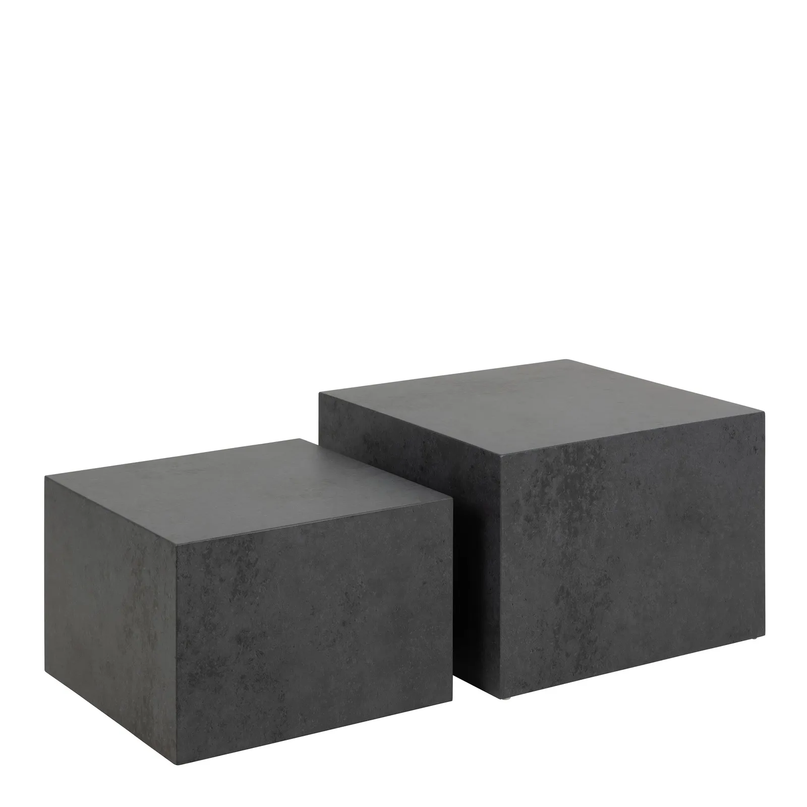 Furniture To Go Dice Square Coffee Table Set in Black Ocean Rough Paper