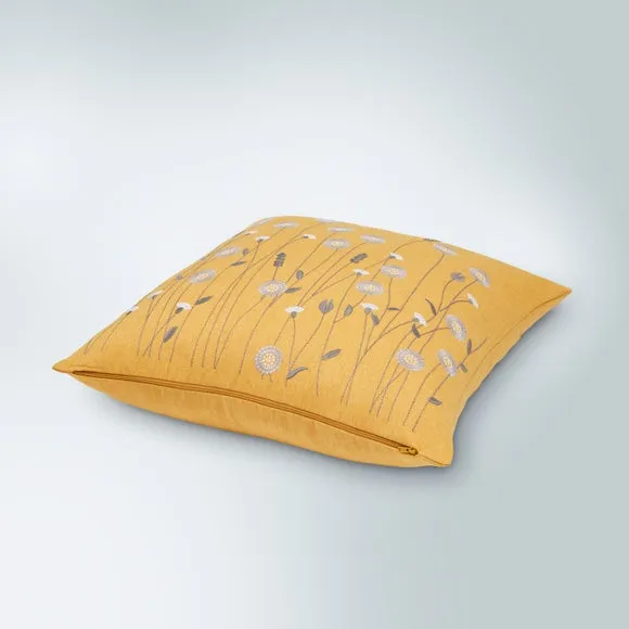Scandi Floral Ochre Cushion Cover 3