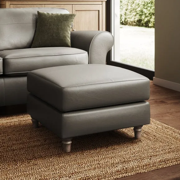 Flori Classic Leather Footstool