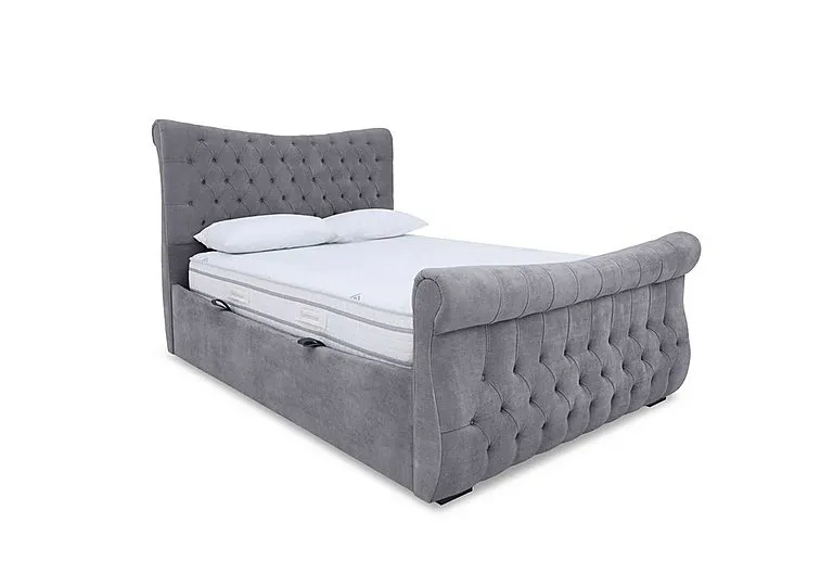 Lance Left Hand Side Opening Ottoman Bed Frame - Small Double - Aston Steel