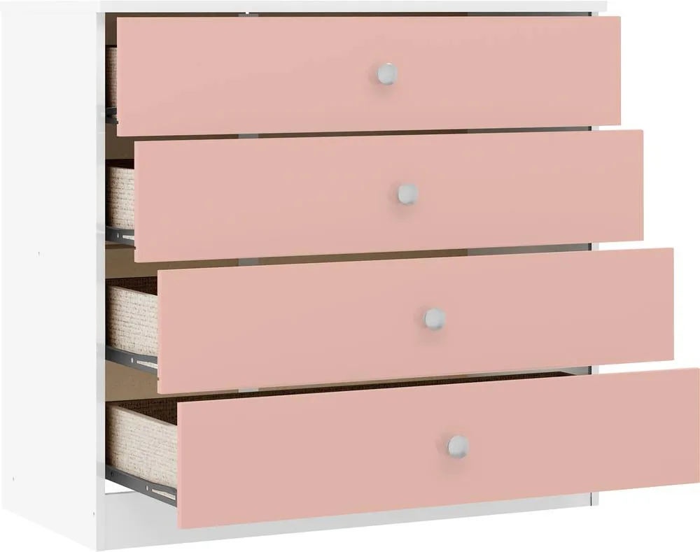 Seconique Denver 4 Drawer Chest in Pink 4