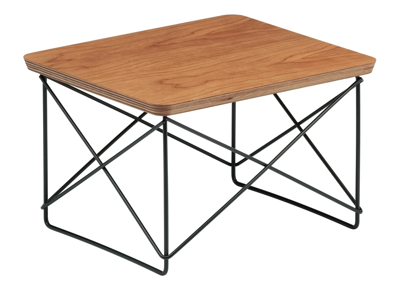 Vitra Eames Occasional Table LTR American Cherry Veneer Basic Dark Base