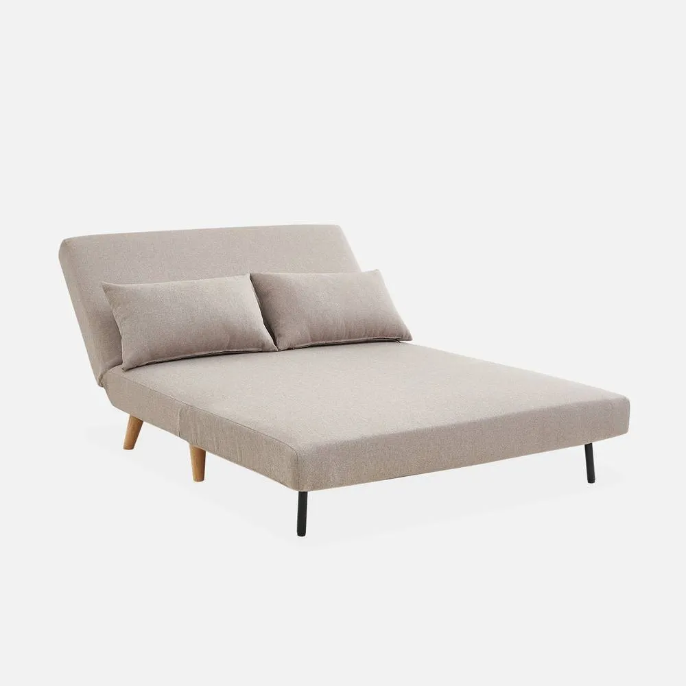 sweeek 2-seater Scandi-style Folding Sofa Bed in Beige 4