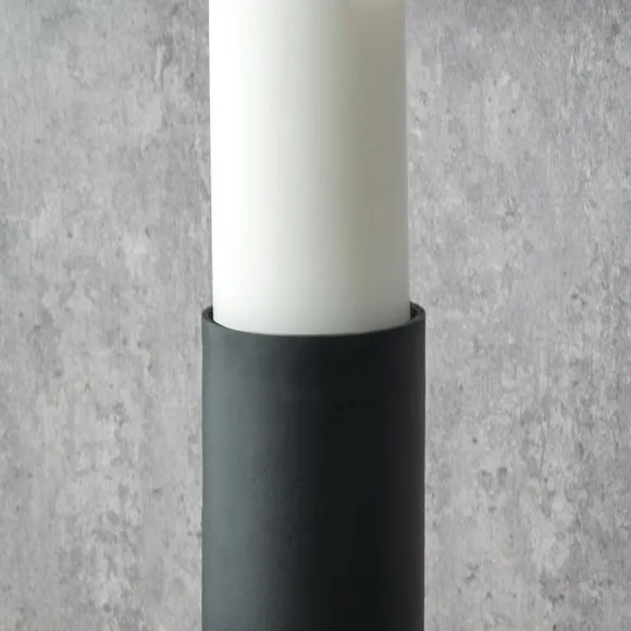Matt Black Pillar Candle Holder 2