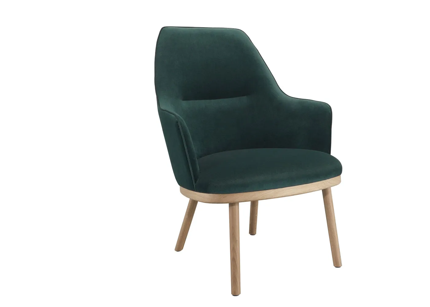 Wewood Sartor Lounge Chair Dark Oak & Velvet