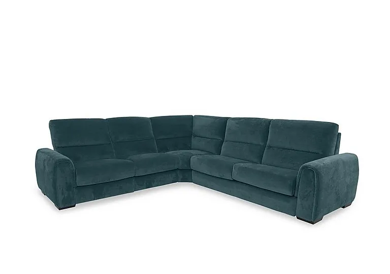 Flex Fabric Large Left Hand Facing Corner Sofa Bed with Power Recliner and Storage Arms - Peacock