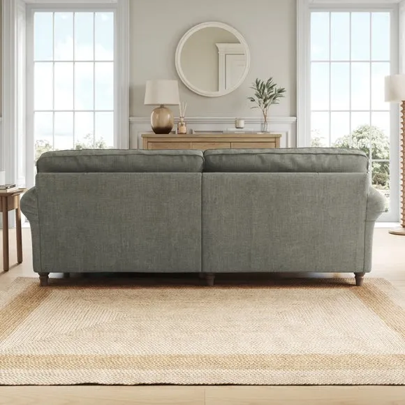 Flori Tonal Plush Chenille Corner Chaise Sofa 3