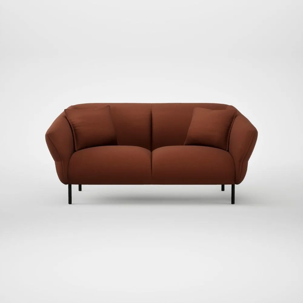 Heal's Alto 4 Seater Sofa Smart Cotton Linen Rust Black Feet