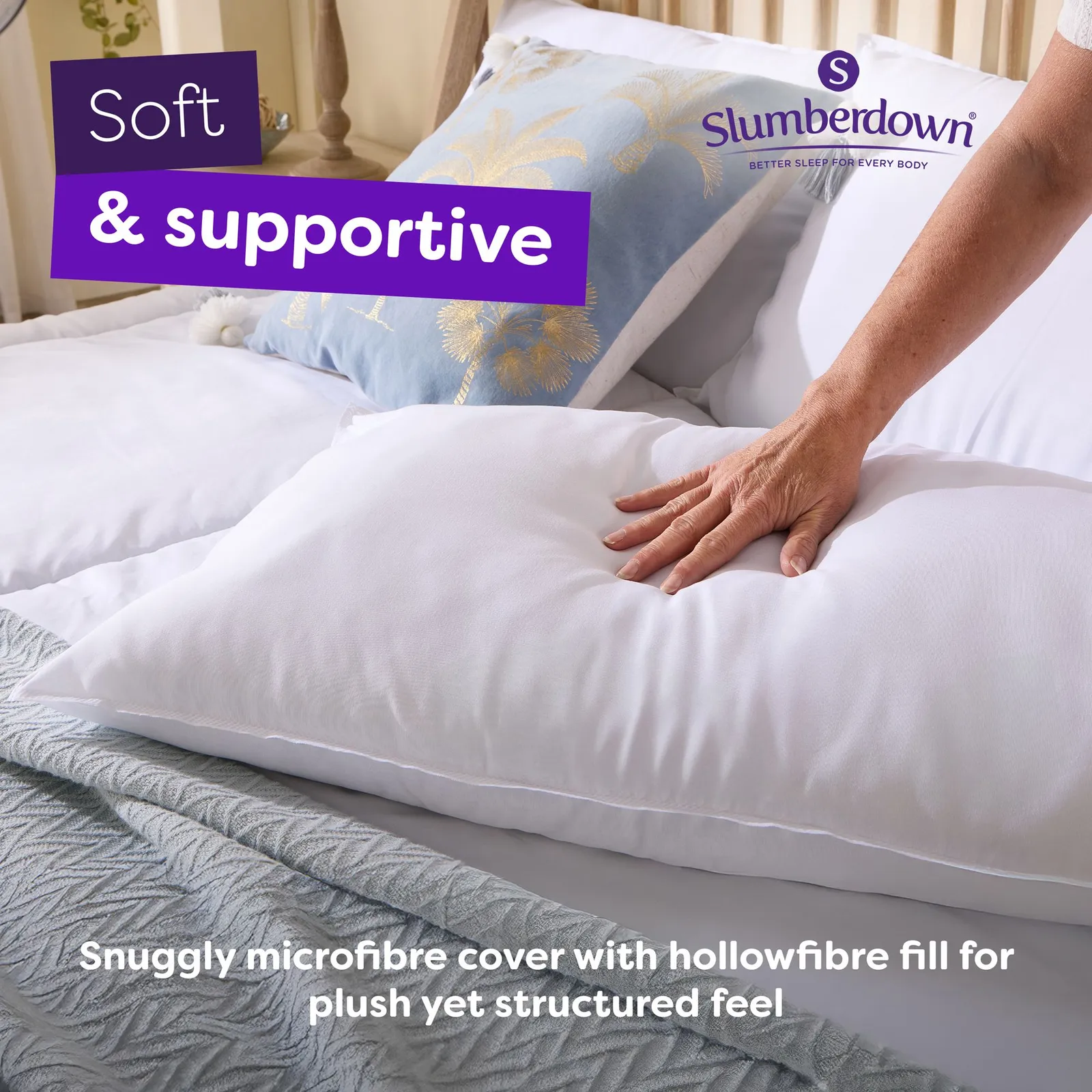 Slumberdown Made For You Two Duvet 4.5/10.5 Tog Duvet With 2 Pillows in White 6