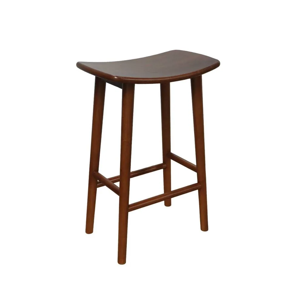 sweeek Set of 2 vintage bar stools, rubberwood in Dark Brown 3