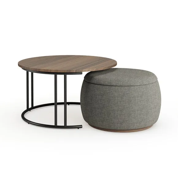 Bryant Upholstered Pouffe Coffee Table Nest 6