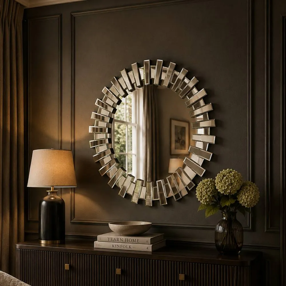 Yearn Mirrors Sunburst Round Mirror Bevelled in Clear 3