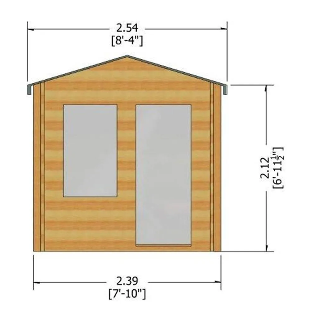 Shires Crinan Log Cabin Home Office Garden Room Approx 8 x 8 Feet in Light Tan 4