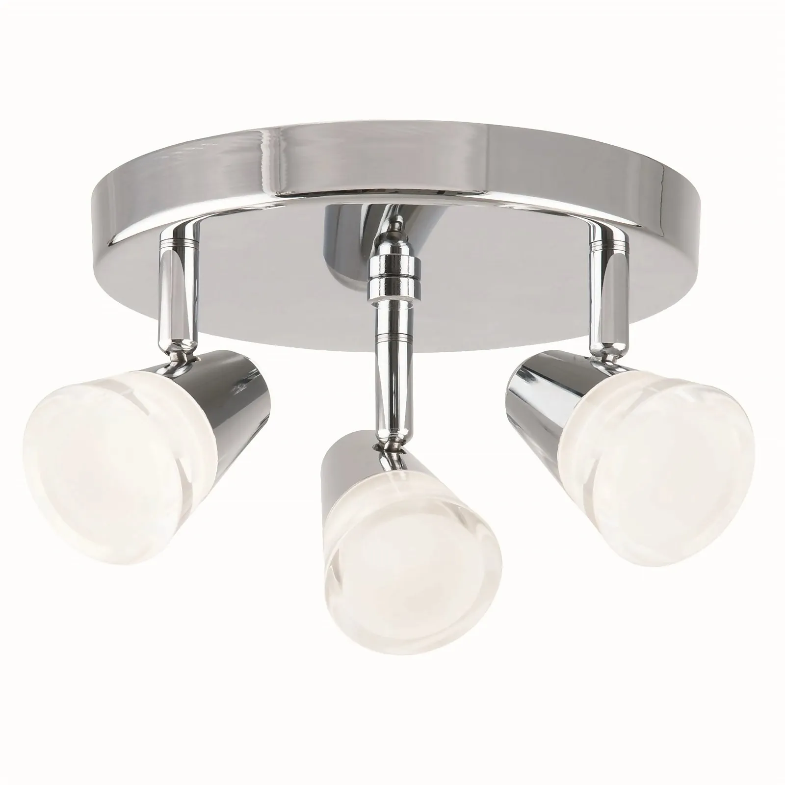 Rhea 3 lamp spotlight, plate, polished chrome