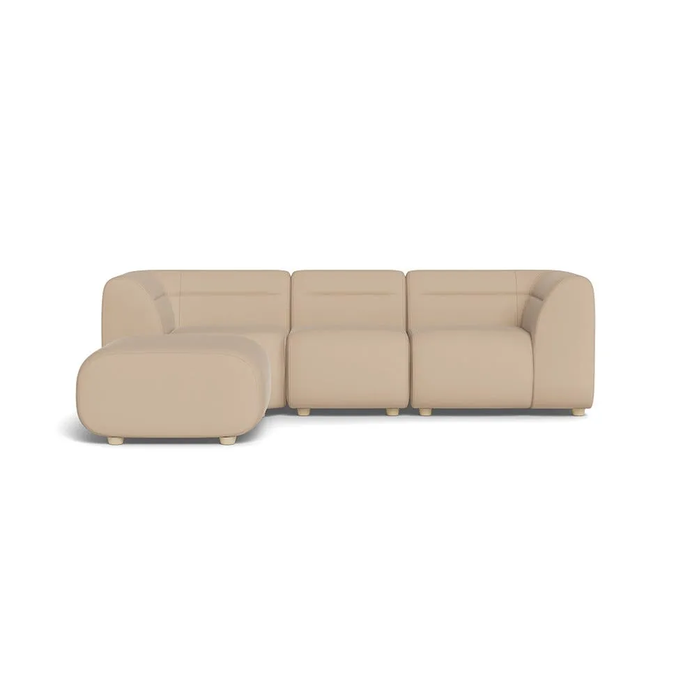 Heal's Lilli Left Hand Facing Compact Corner Sofa Capelo Linen-Cotton Bamboo Natural Beech Feet 1