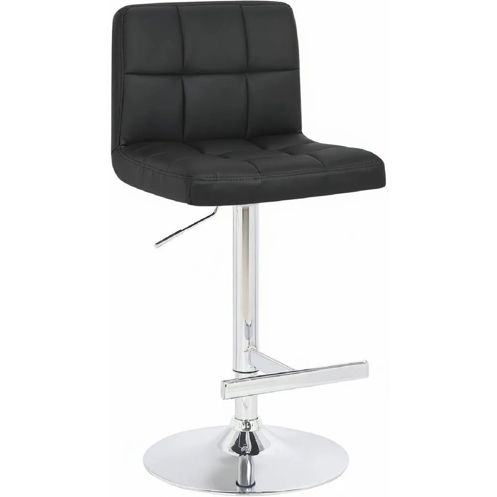 netfurniture Cuborn Black Bar Stool Padded Seat Height Adjustable