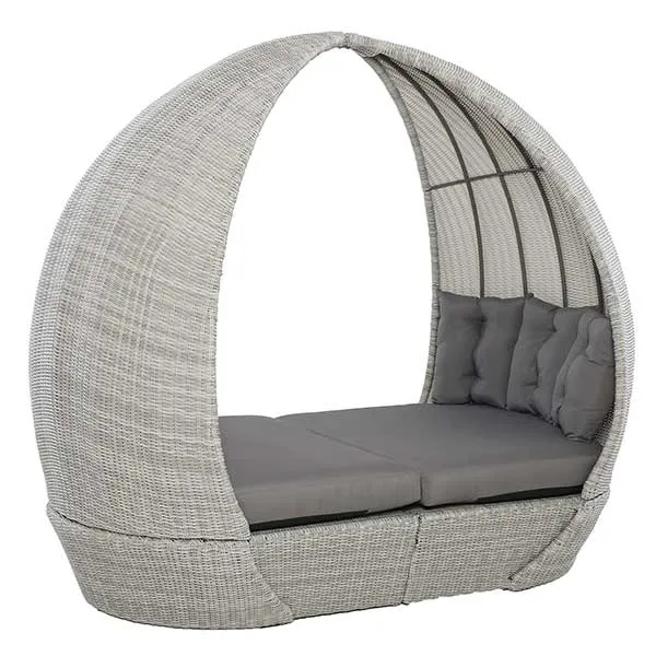 Didcot Garden Daybed in Grey Weave and Grey Fabric