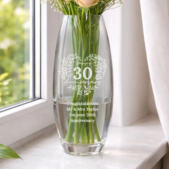 Personalised Anniversary Wreath Bullet Vase 2