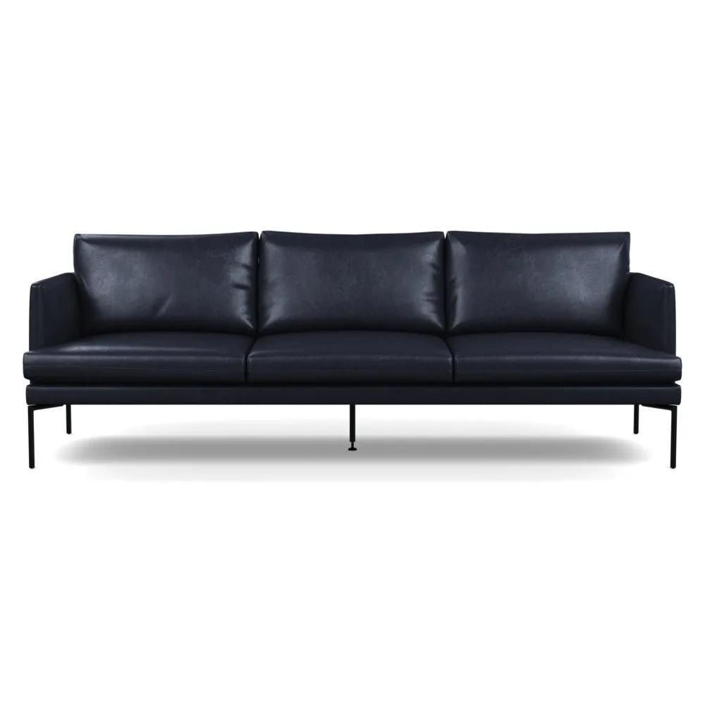 Heal's Matera 4 Seater Sofa Leather Stonewash Black 263 Black Feet 1