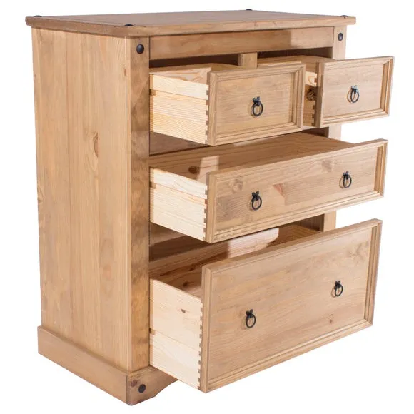 Corona 2 Over 2 Drawer Chest, Pine 3