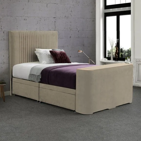 Sweet Dreams Gaia Vertical Pleated Side Lift Ottoman TV Bed 2