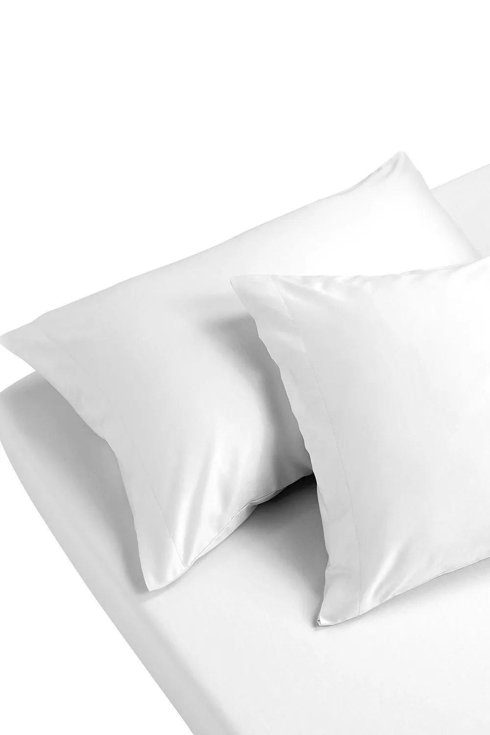 CHRISTY 400TC Luxury Cotton Sateen Plain Dye Bedding Fitted Sheets in White 3
